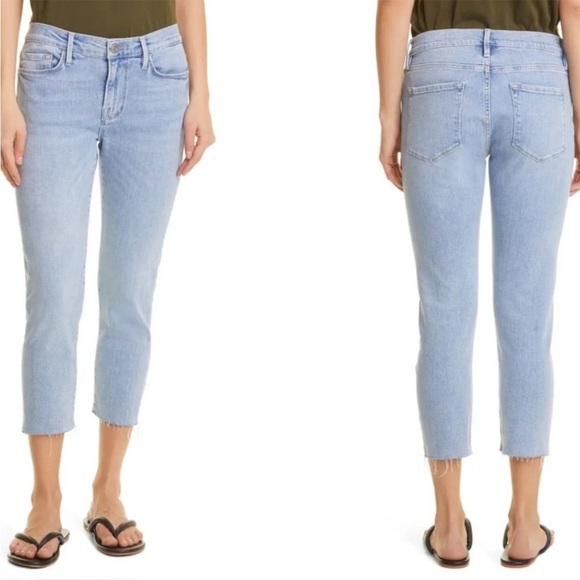Frame Le Garçon Cropped Finnigan Wash Jeans - Picture 1 of 7
